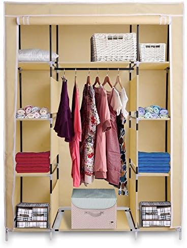 THANYA 50" Colthes Organizer Wardrobe Shelf Beige