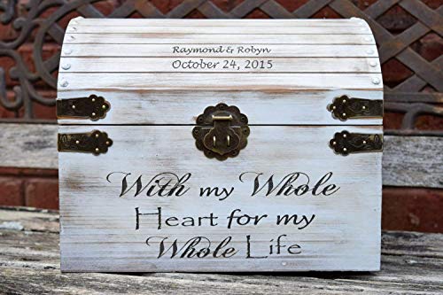 Distressed Wedding Card Box - Keepsake Chest - Card Box for Wedding - Personalized Wedding Card Holder - Rustic Wedding Decor