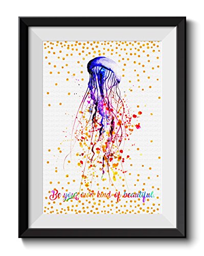 Uhomate-Beautiful-Colorful-Pink-Jellyfish-Art-Home-Canvas-Prints-Wall-Art-Inspirational-Quotes-Wall-Decor-Living-Room-Bedroom-Bathroom-Artwork-C052-8X10