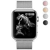 Lelong Apple Watch Band,Milanese Loop Fully Magnetic Clasp Stainless Steel Mesh iWatch Band for Apple Watch Series 3 Series 2 Series 1 Sport & Edition- 38mm Silver