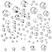 WXJ13 1800 Pieces Flatback Rhinestones Glass Round Brilliant, 5 Sizes (1.5 mm, 2.5 mm, 3 mm, 4 mm, 5 mm)