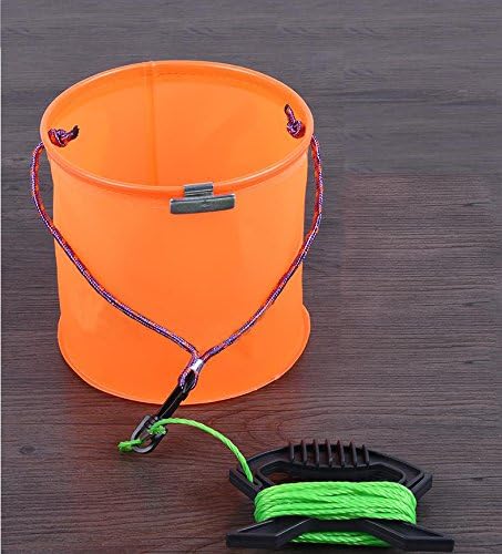 Collapsible Camp Bucket/Foldable Cylindrical EVA Water Bucket/Waterproof Folding Fishing Bucket Outdoor Barrel Fishing Pail (orange)