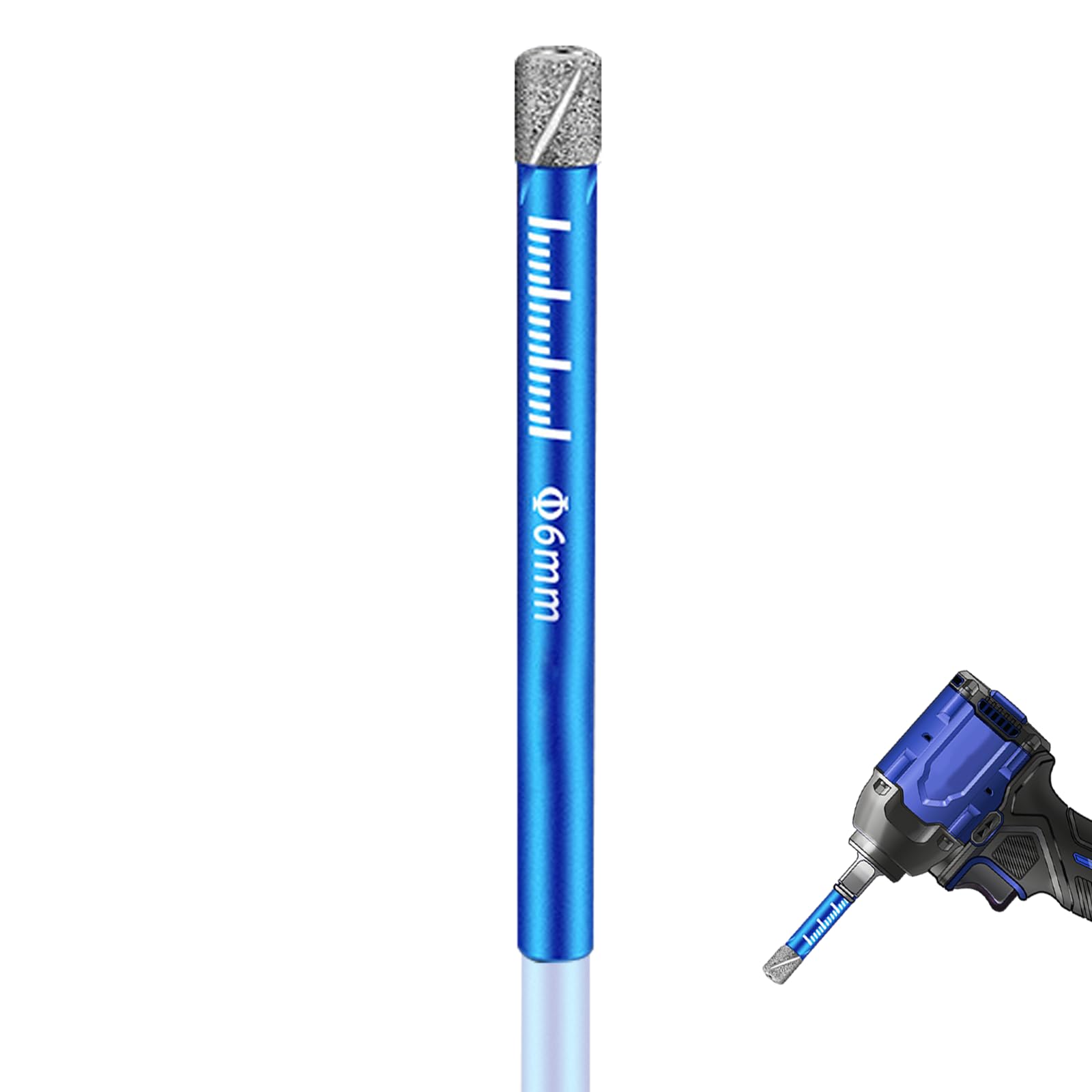 Dry Diamond Drill Bit 6mm Diamond Tipped Drill Bits for Porcelain Tiles Glass with Wax Core All-Purpose Drilling