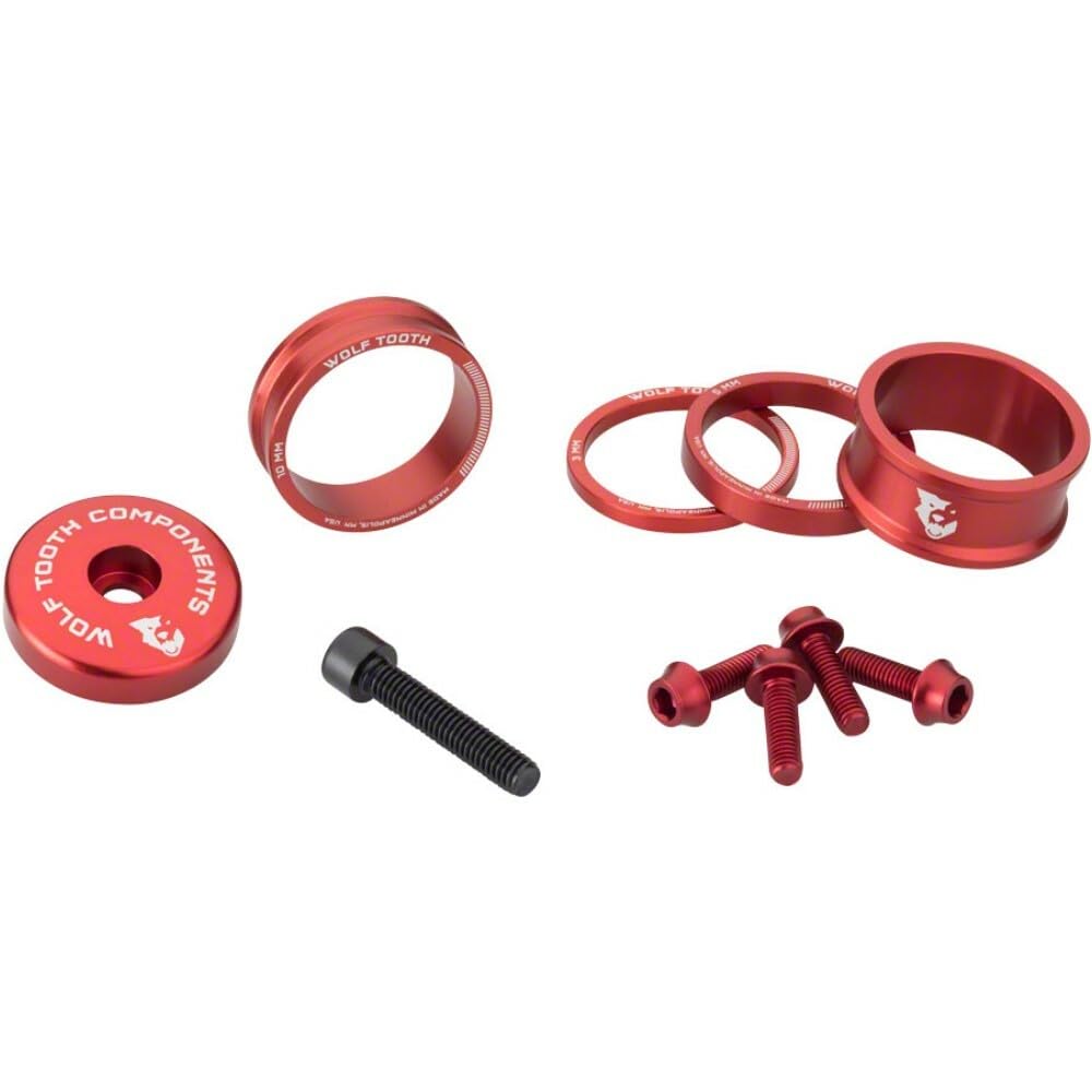 Wolf Tooth | Anodised Bling Kit | Red | Bike Accessories Custom Parts Precision Engineered