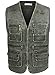 Eidlvais Men's Multi-Pockets Vest for Outdoors Travels Sports Green Size L