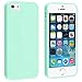 Fanmis TPU Rubber Skin/Hard Case Compatible with Apple iPhone 5 / 5s, Mint Green Jelly/Sky Blue Water-Drop Raindrop