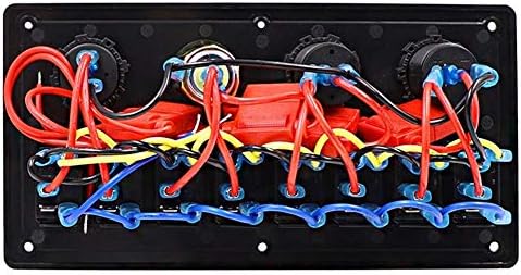 新作注目のウィンドウスイッチ 8ギャングロッカースイッチパネルサーキットブレーカー過負荷保護電圧計12v 24v Dcのusbフィット感のための充電ポートrv車ボートマリンブルーled Color Blue 激安特売の