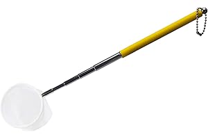 Upettools Fish Shrimp Skimming Net Fine Mesh Extendable Stainless Steel Handle Fishing Net for Aquarium Fish Tank Pond Creek