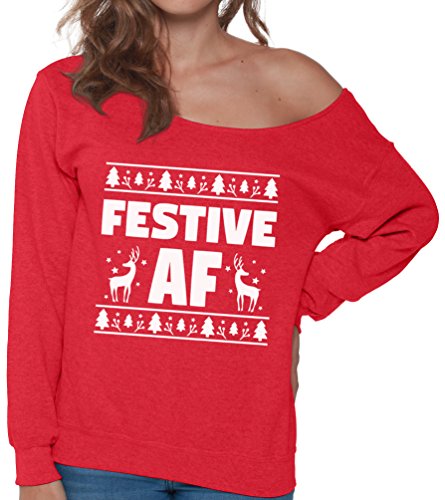 christmas sweater off shoulder