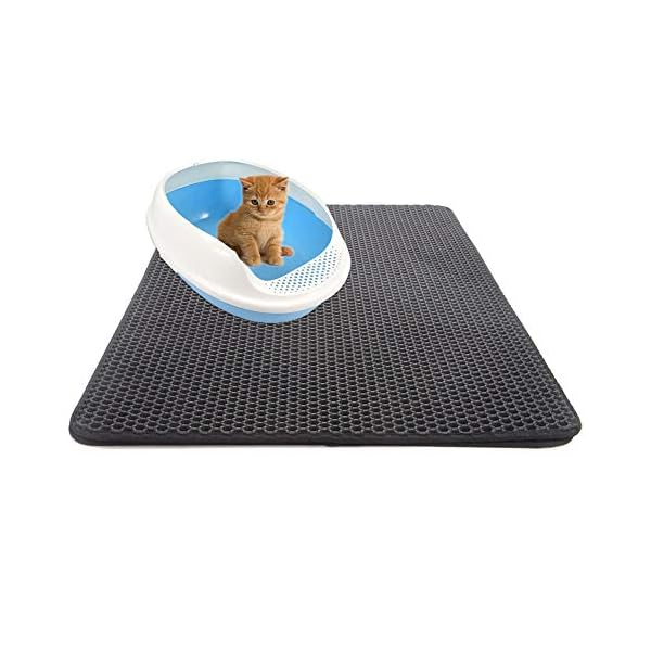 Modaka Doppi Strati Gatto Lettiera Zerbino Trapper Impermeabile Facile da Pulire Lettiera Zerbino-Doppio Strato di Pad…