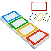 FungLam 4 Colors Plain Name Tag Stickers 200 Labels for Office, School, Teachers, Meeting and Mailing