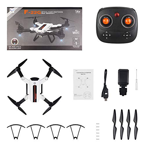 HAOXIN F22G FPV RC Quadcopter with Foldable Drone with HD Camera Optical Flow,720P 2MP Camera Long Range Outdoor Helicopter Easy to Fly Drone Route Planning, Long Life Battery for Adaults.