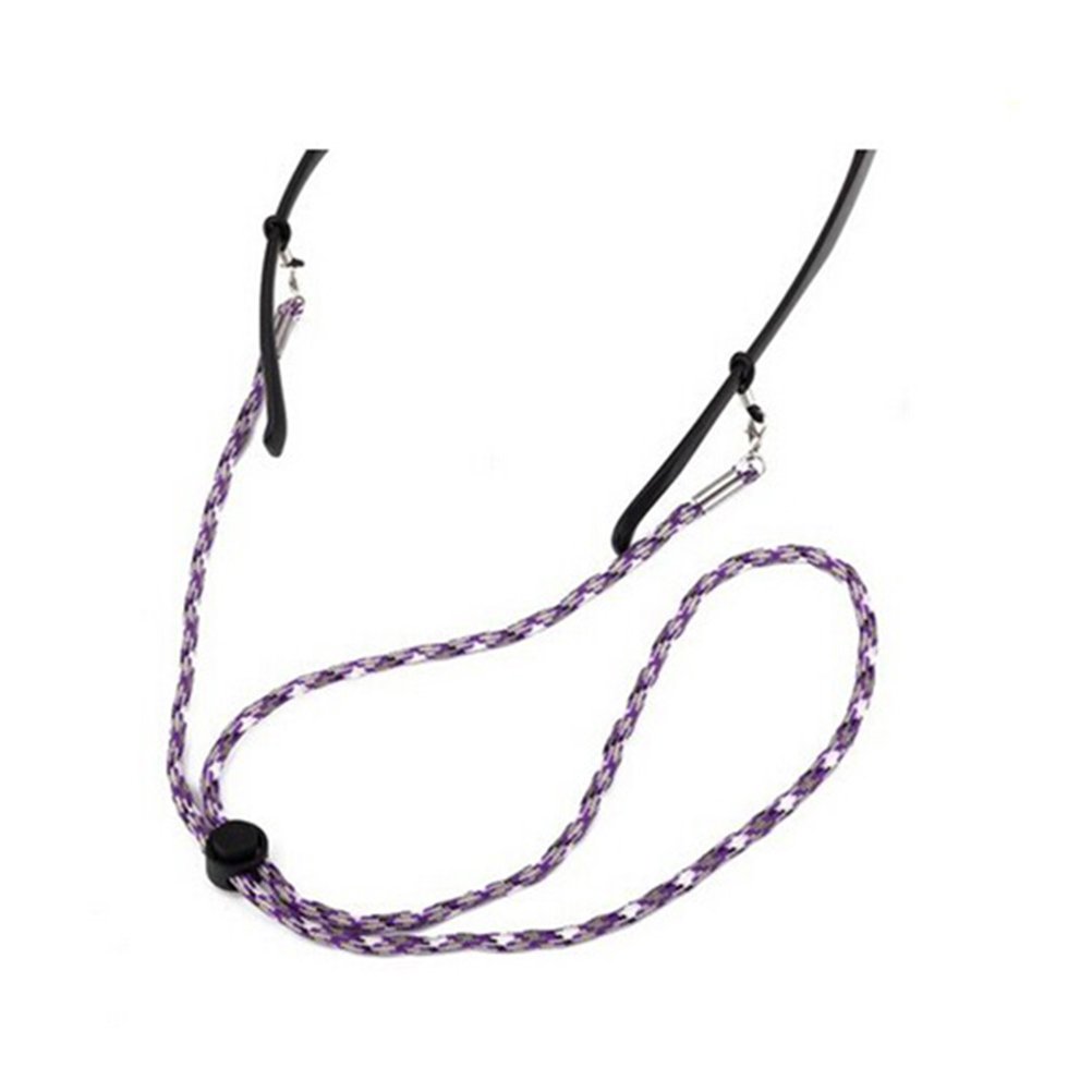 Tendycoco Brillenband Verstellbare Polyester Brillen Kette Halsband Halter Brillenhalterung Sicherheitsgurt Seil Lila Sonnenbrillen Sport Freizeit
