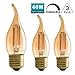 Panledo LED Filament Candelabra Bulb 4W Dimmable, 40W Equivalent, Vintage Classic Edison style, Amber Glass Light bulbs, Gold Tint Flame Tip, E26 Base, Ultra Warm White 2200K, Pack of 3