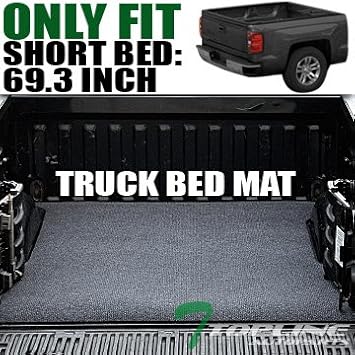 Topline Autopart Gray Black Polyester Truck Bed Floor Mat For 04 06 Chevy Silverado Gmc Sierra 1500 2500 3500 Hd 07 Classic Body 5 8 Feet