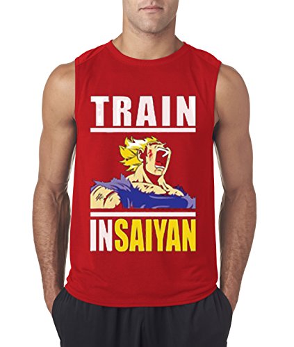 New Way 292 - Men's Sleeveless Train Insaiyan Gym Workout Goku DBZ Dragon Ball Z Small Red