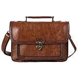 Ecosusi Women Designer Vintage Leather Satchel Bag Laptop Messenger Briefcase Bag