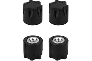 ZXYRC 4PCS Aluminium Wheel Rim Center Cap M4 Nuts for 1/10 RC Crawler Axial SCX10 90046 TRX4 TRX6 Tamiya Recat RC Car Parts Upgrade Part (Black)