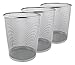Greenco Small Trash Cans for Home or Office, 2-Pack, 6 Gallon Silver Mesh Round Trash Cans, Lightweight, Sturdy for Under Desk, Kitchen, Bedroom, Den, or Recycling Can