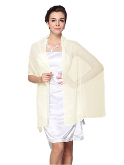 Prettystern Damen Uni-farbe Georgette Seiden-schal Stola