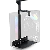 Heavy Duty Under Desk PC Mount, 66 lbs Load Capacity, Adjustable CPU Holder 100-480mm Height, Full Steel Construction, Fits Most Computer Towers, Space Saving Black Under Desk Computer Mount