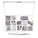 Canomo 254 Pieces Electric Guitar Screw Kit (9 Types) with Springs for Electric Guitar Bridge, Pickup, Pickguard, Tuner, Switch, Neck Plate, Guitar Strap Buttons and A Elbow tweezers, Chrome