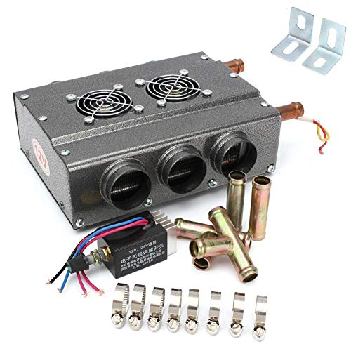 Car Heater Portable Car Heater -Universal DC12-24V 6 Ports Car Truck Heater Automotive Plumbing Air Conditioner Evaporator Car Defroster Mist Eliminator -Double Compact Air Heater W/Speed Switch - Thumbnail 4
