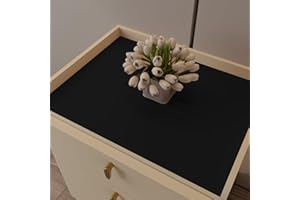 Zinkooat Leather Nightstand Cover,1.8mm Thick,15.75x23.6 Inch end Table Cover,Side Table Cover,Bedside Table Cover,Bedside Tablecloth.(Black+Gray,15.75x23.6)