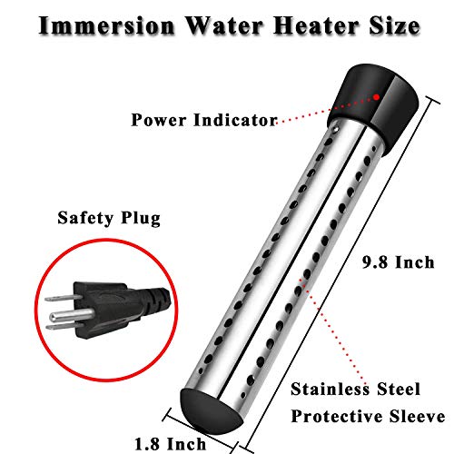 Immersion Water Heater, 1500W Bucket Heater with Stainless-Steel Guard, Smart Timing, Safe, Portable, Water Trough… - Image 2