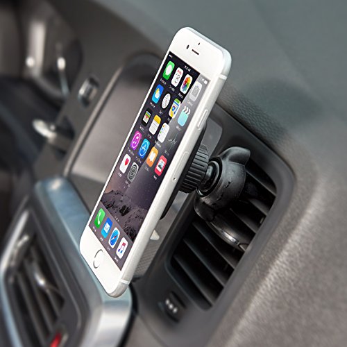 iKross Magnetic Air Vent Clip on Car Mount Smartphone Stand Holder Cradle Feature 6 Powerful Magnet - Black