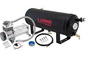 Vixen Horns 12V Air Compressor with Tank 1.5 Gallon - 150 PSI Working Pressure Onboard Air System for Train Horns/Inflating Tires, VXO8315