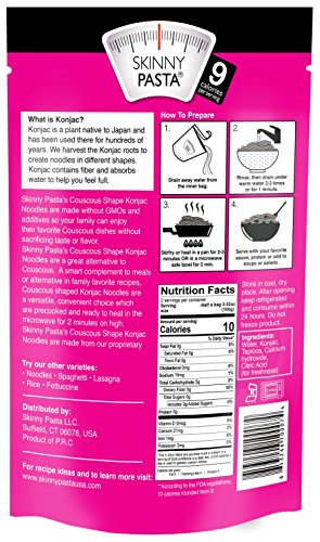 Skinny Pasta Noodles Shape 9.52 oz (6 Pack) - The Only Odor Free 100% Konjac Noodle - Pasta Weight loss - Low Calorie Food - Healthy Diet Pasta