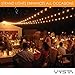 Vysta 52 Feet LED Outdoor Patio String Lights – Industrial Grade Wire Strand, 17 Clear Bulbs and Sockets, Daisy Chain Outlet - Soft White Glow