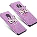 LONTECT Compatible Galaxy S9 Plus Case Glitter Sparkle Bling Shock Absorbing Flex TPU Rubber Case Cover with Cute Ring Grip Holder Kickstand for Samsung Galaxy S9 Plus, Purple
