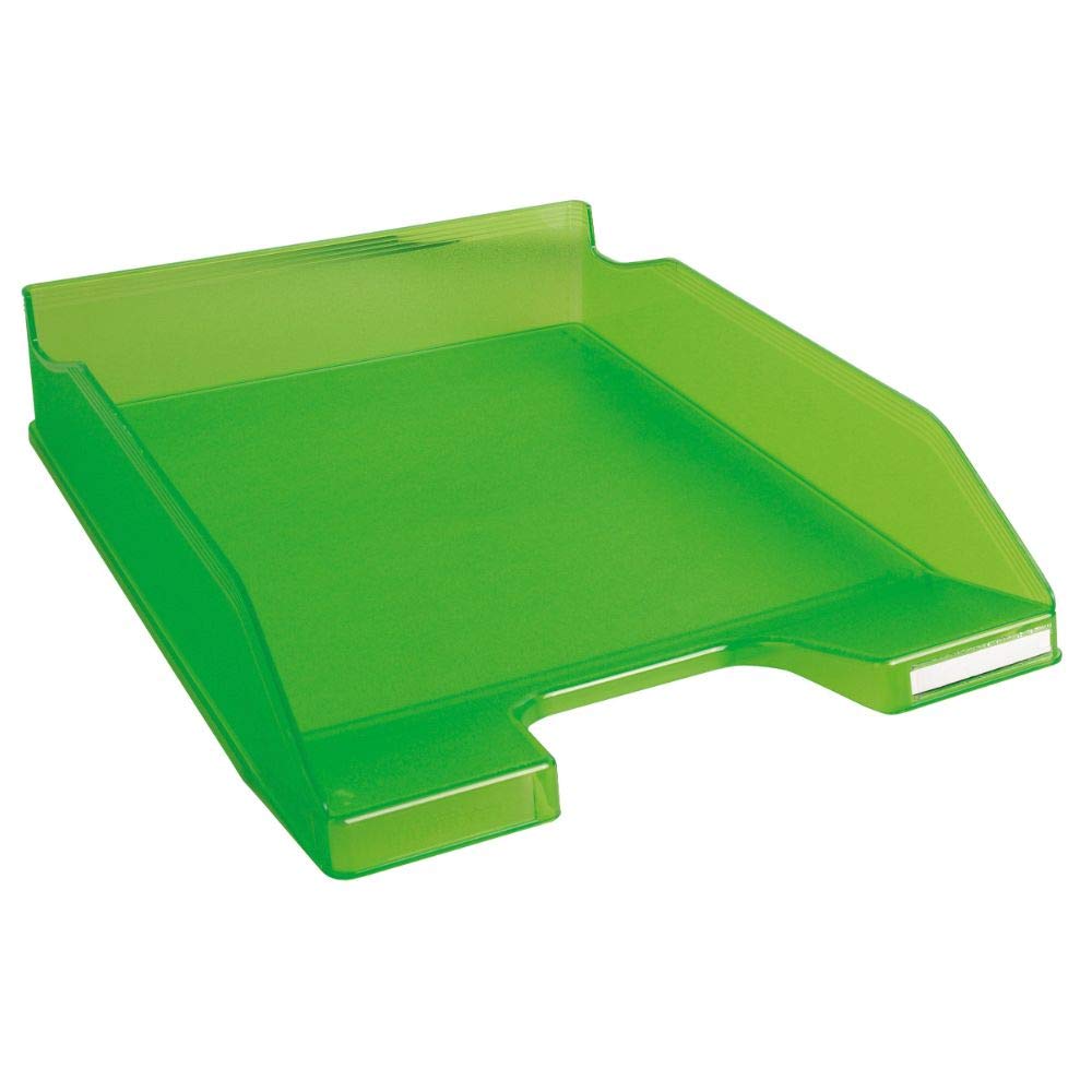 Exacompta - Ref 11397D - Linicolor Letter Tray Combo Midi - 347 x 255 x 65mm in Size, Holds Up To 500 Sheets, Suitable for A4 Documents -Apple Green Translucent