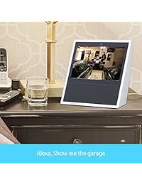 NETVUE   Cámara de luz LED inteligente, compatible con Alexa Echo Show, cámara WiFi de seguridad activada por movimiento, 720p, alarma de audio y mensajes, blanco (2 luces de cabeza)