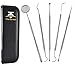 Dental Hygiene Kit Best for Personal Use Deep Tooth Cleaning - Calculus Plaque Remover Set - Scaler Instruments, Tartar Scraper, Tooth Pick, Mouth Mirror -Premium Stainless Steel 5pc Dentist Tools Set