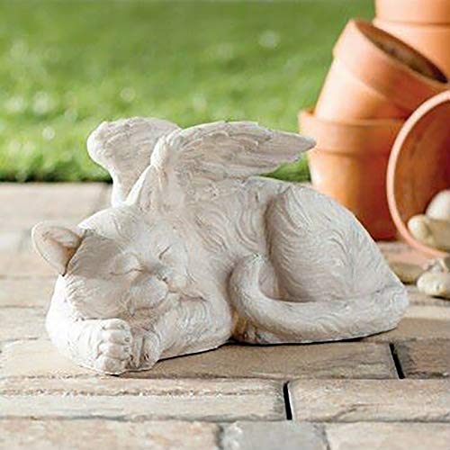 bestheart Sleeping Angel Cat Garden Statuette Outdoor Decoration, Spring Outdoor Garden Art, Terrace, Lawn, Courtyard Art Decoration, Housewarming Garden Gift