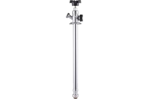 VEVOR 12-Inch Frost-Free Sillcock, 1/2" PTC x 3/4" MHT Hose Bibb, Anti-Siphon Lead-Free Brass Valve, Push-to-Connect Brass Pl
