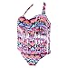 Creabygirls Womens Plus Size Print High Waist Two Piece Tassel Swimsuits(Large)