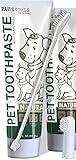 Paws & Pals 14 oz. Pet Dog Enzymatic Toothpaste Dental Care Kit with Dual Toothbrush for Oral Hygiene - Fights Plaque Freshens Breath - Cleans and Restores - Pack of 2 - Beef Flavor