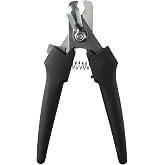 napkery Tail Cutting Pliers, 6.3in Black Stainless Steel Tail Clamp Cutter, Spring Design Manual Tail Docking Clamp, Professional Grooming Tool for Tail Docking in Pigs