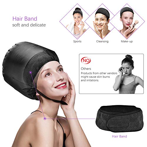 FaHaner Hair Dryer Bonnet Adjustable Soft Hair Drying Attachment Heat Cap with Long Hose and Free Hair Band Support Hair Drying/Styling/Curling and Hair Condition for Hand Held Hair Dryer - Thumbnail 4