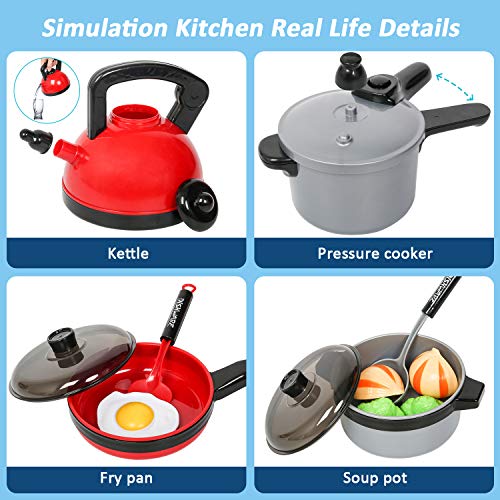 Shimfun Play Kitchen Accessories, 35Pcs Pretend Play Food & Cooking