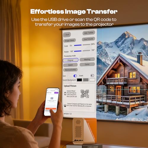Caydo P1 Art Projector with Exclusive Drawing App for Artists, Portable Projector with Auto Focus & Keystone for Drawing and Tracing, 4K Support, 100’’ Display, Compatible with iOS/Android, Upgraded