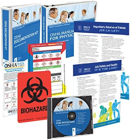 2017 OSHA Manual for Physicians (Binder) + 2017 OSHA Documentation Kit (Binder) + Federal Posters + GHS and Biohazard Labels