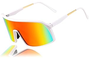 FEISEDY Men Women One Piece Oversized Shield Sports Sunglasses Wraparound Mirror Visor Baseball Cycling Outdoor Glasses B2905