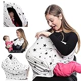 Multi Use 4 in1 Nursing Cover for Breastfeeding, Stretchy Baby Car Seat Canopy