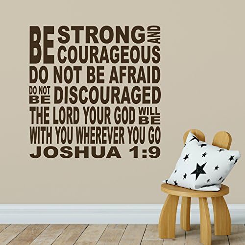 Joshua 1:9 Vinyl Wall Decal 5 by Wild Eyes Signs Be Strong and Courageous, Bible Verse Sticker, Church, Youth Room, Christian Subway Art, JOS1V9-0005
