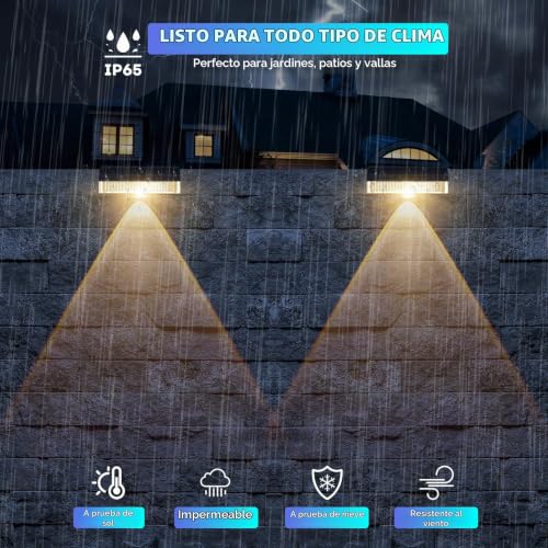 A.bigwhale Outdoor Solar Lamps, 12 Pieces LED Solar Lights for Outdoor Fence, Waterproof Outdoor Solar Sconce for Stairs, Steps, Fences, Railings, Patio, Terrace
